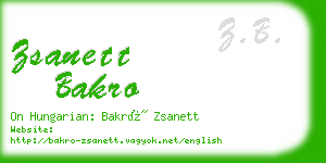 zsanett bakro business card